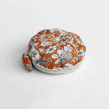 Wrist Pin Cushion - Orange Floral