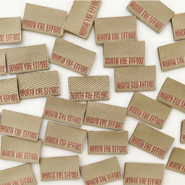 KATM Woven Labels - "Worth The Effort" - woven sewing labels