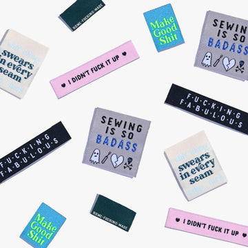 KATM Woven Labels  - Sweary Sewist #3 - assorted woven sewing labels 6 Pack