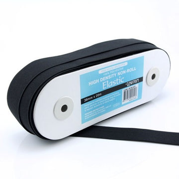 *High Density Non-Roll Elastic (38mm) - Black